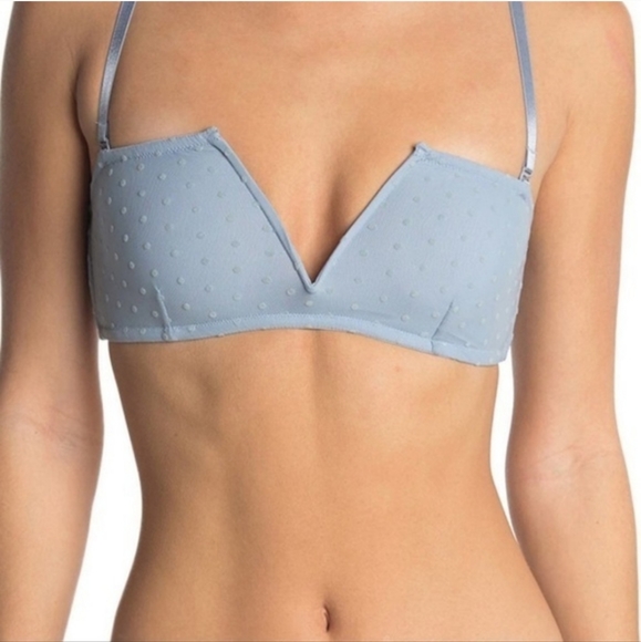 Free People Other - Free People Intimately Sierra Mesh Bandeau Bra Light Blue NWT
